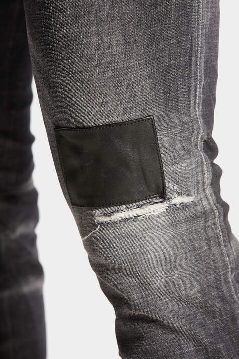 Black Leather Wash Skater Jeans 画像番号 7