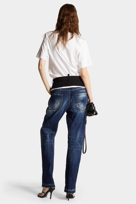 Medium White & Blue Spots Loose Jeans 画像番号 2