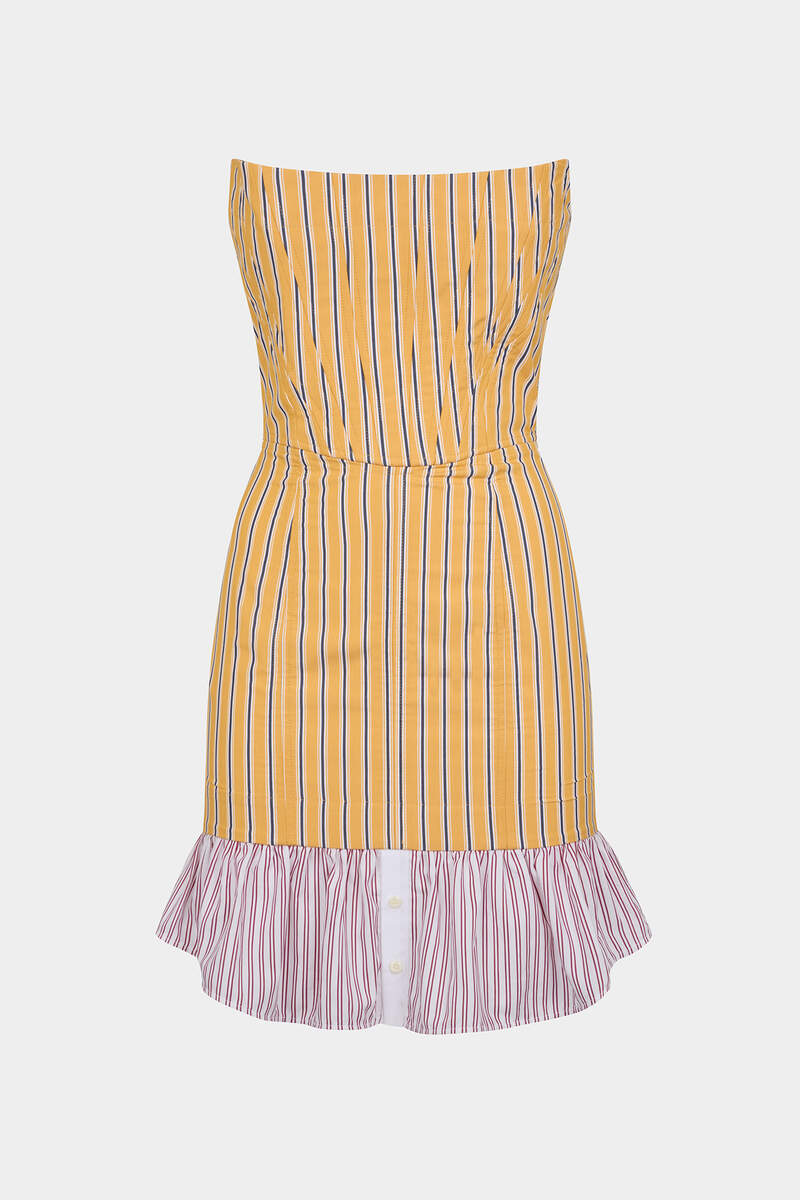 Preppy Striped Bustier Dress图片编号1