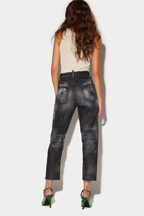 Black Ripped Knee Wash Boston Jeans image number 2