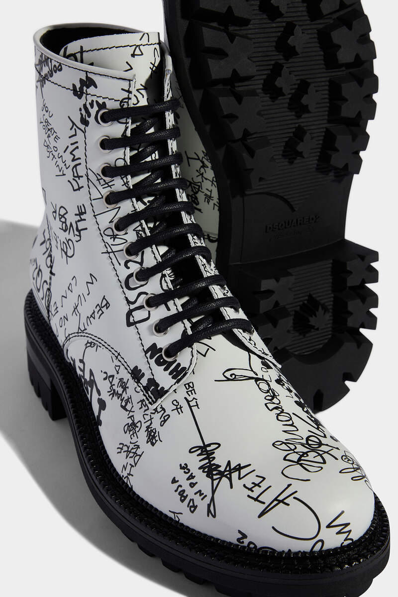 Scribbles Combat Ankle Boots image number 5