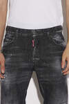 Black Ripped Knee Wash Skater Jeans image number 3