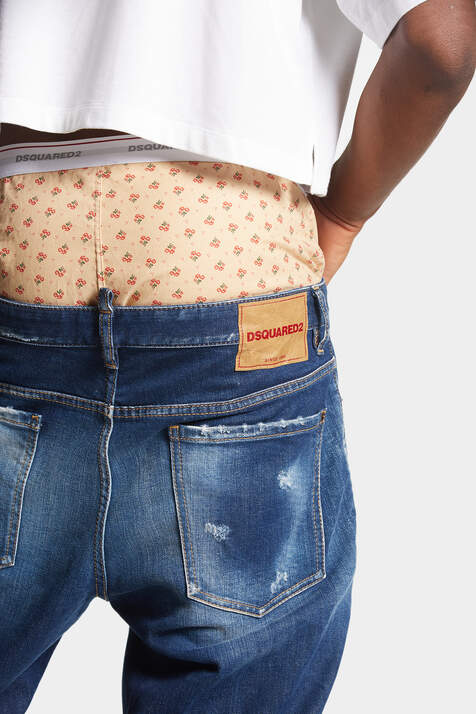 Medium Ripped Knee Wash Boxer Bro Jeans image number 6