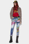 L.A. Customized Graffiti Wash Skinny Dan Cropped Jeans image number 1