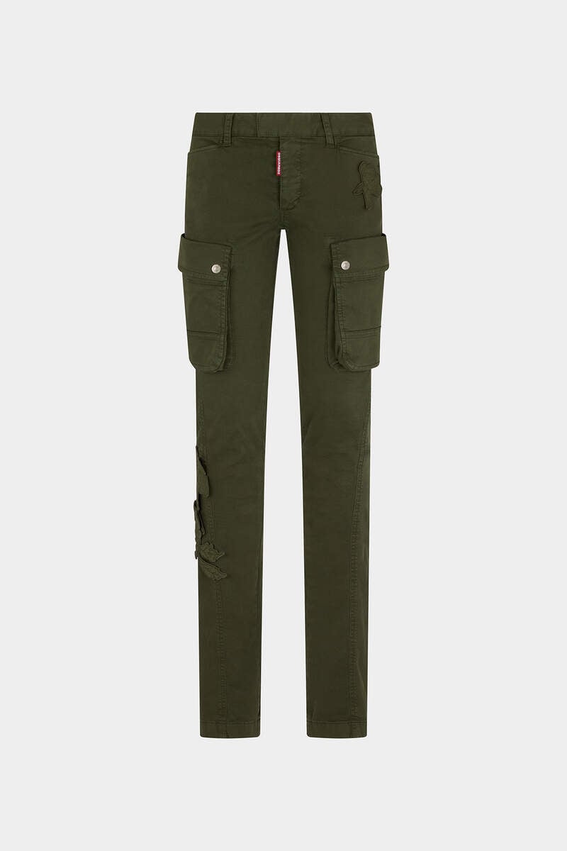 Blossom Patch Flare Sexy Cargo Pants image number 1
