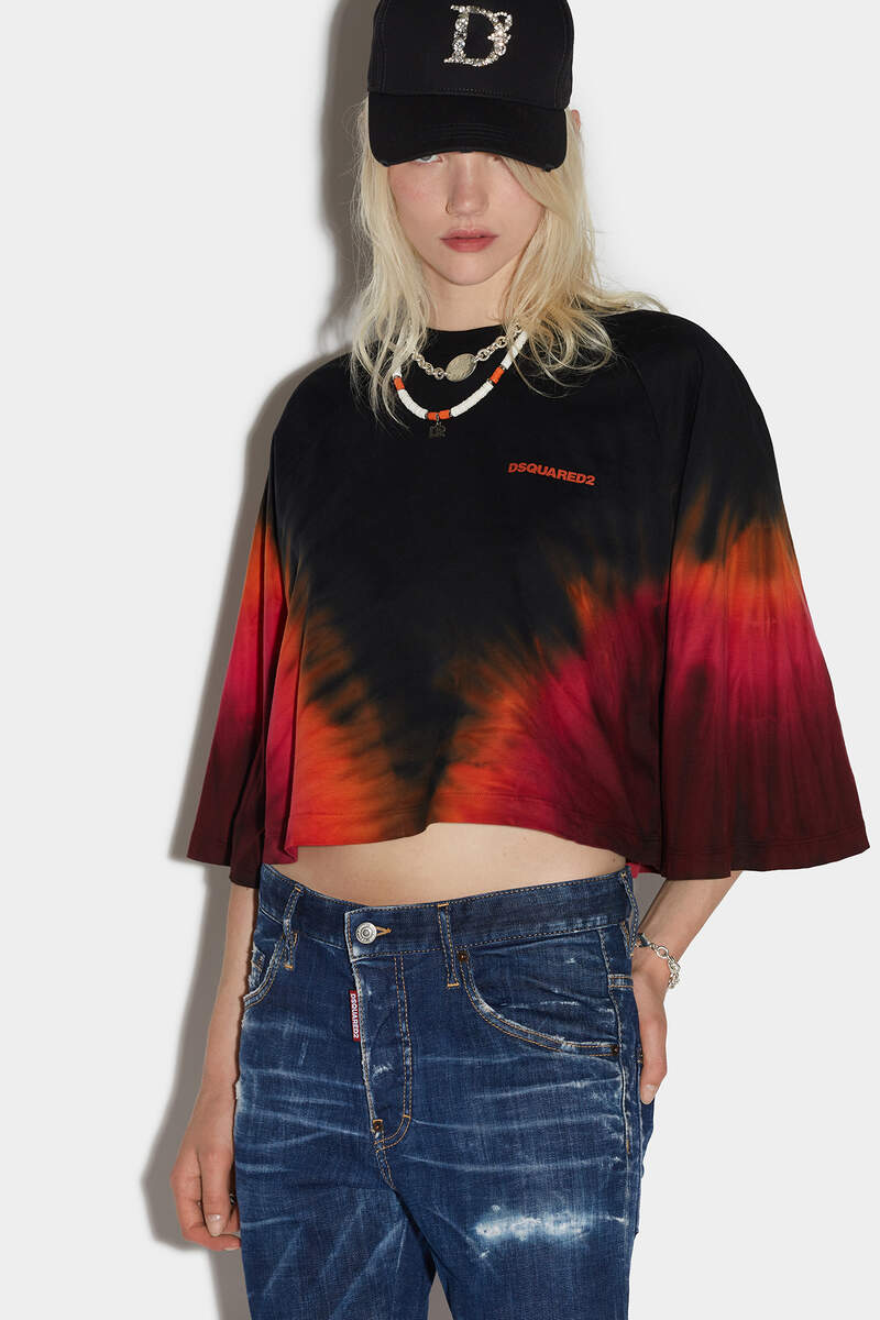 D2 Flame Crop Boxy T-shirt image number 1