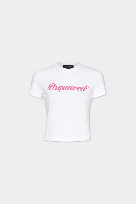 Pink Printed Lettering Mini Fit T-Shirt número de imagen 2