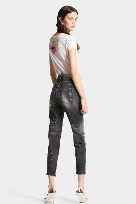 Black Ripped Wash High Waist Twiggy Jean image number 2