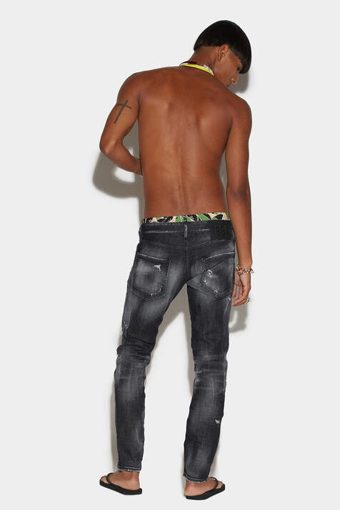 Black Ripped Knee Wash Sexy Dean Jeans image number 2