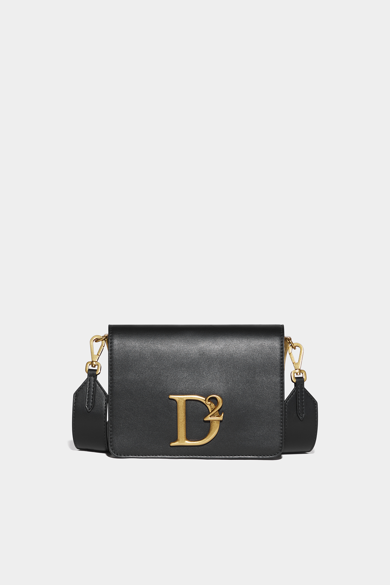 Dsquared2 Sm D2 Statement Leather Shoulder Bag In Black