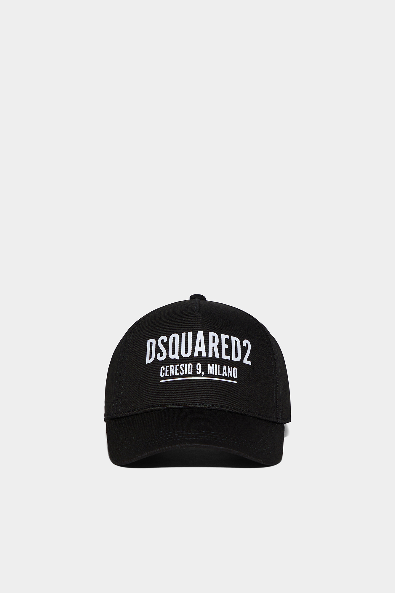 Dsquared2 Kids' Logo Rubberized Cotton Baseball Cap In Black